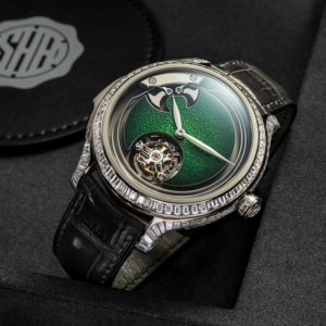H. Moser & Cie Endeavour Concept Minute Repeater Tourbillon Lime Green Enamel Diamonds SHH Edition