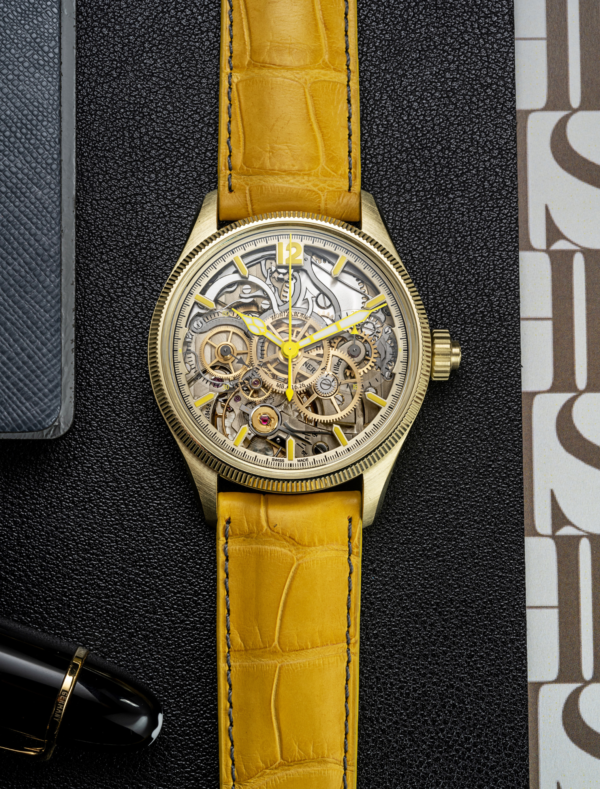 Montblanc 1858 The Unveiled Secret Minerva Monopusher Chronograph SHH Edition Yellow Portrait
