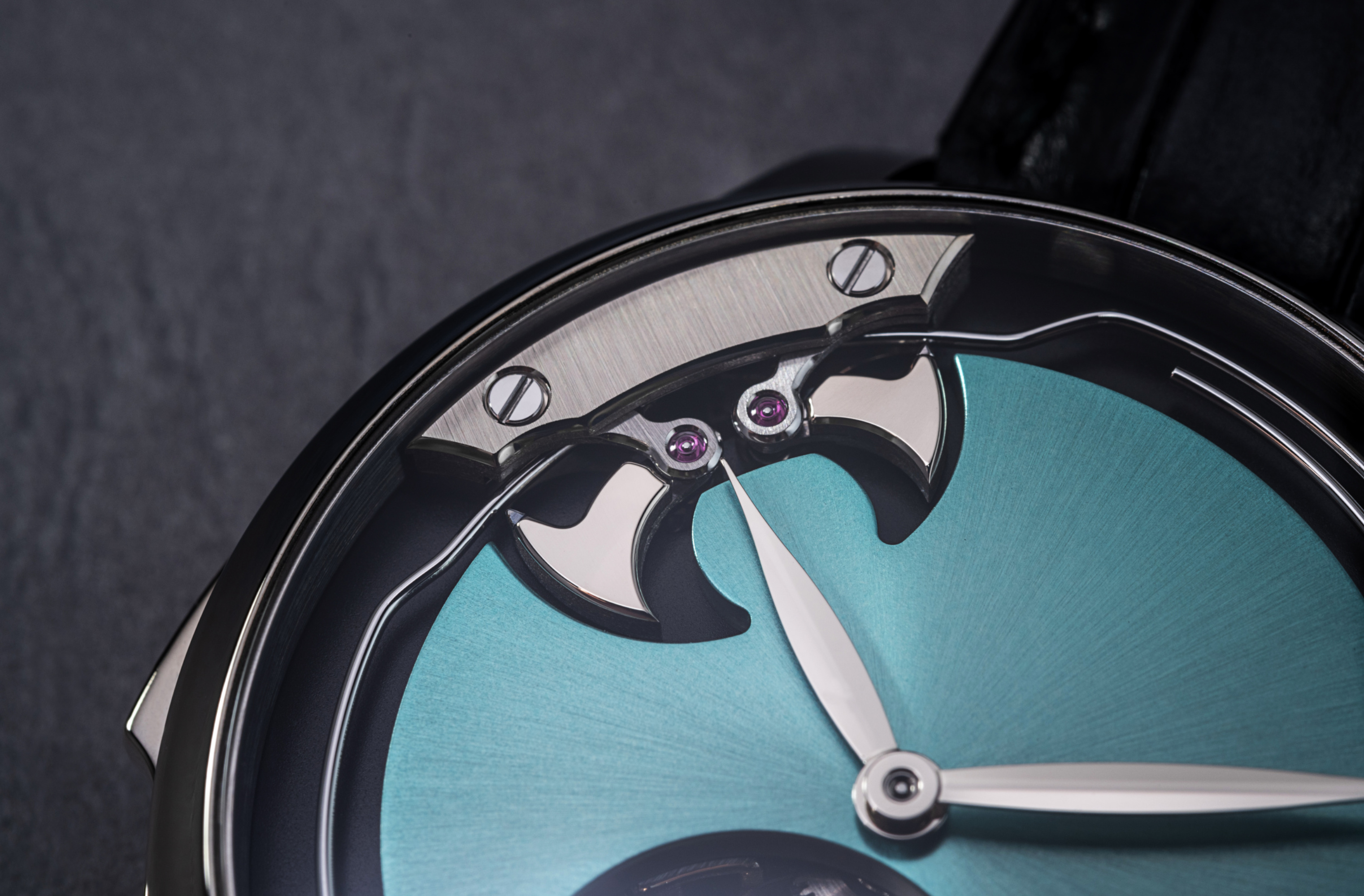 H. Moser & Cie. Endeavour Concept Minute Repeater Tourbillon Titanium Turquoise SHH Edition Macro
